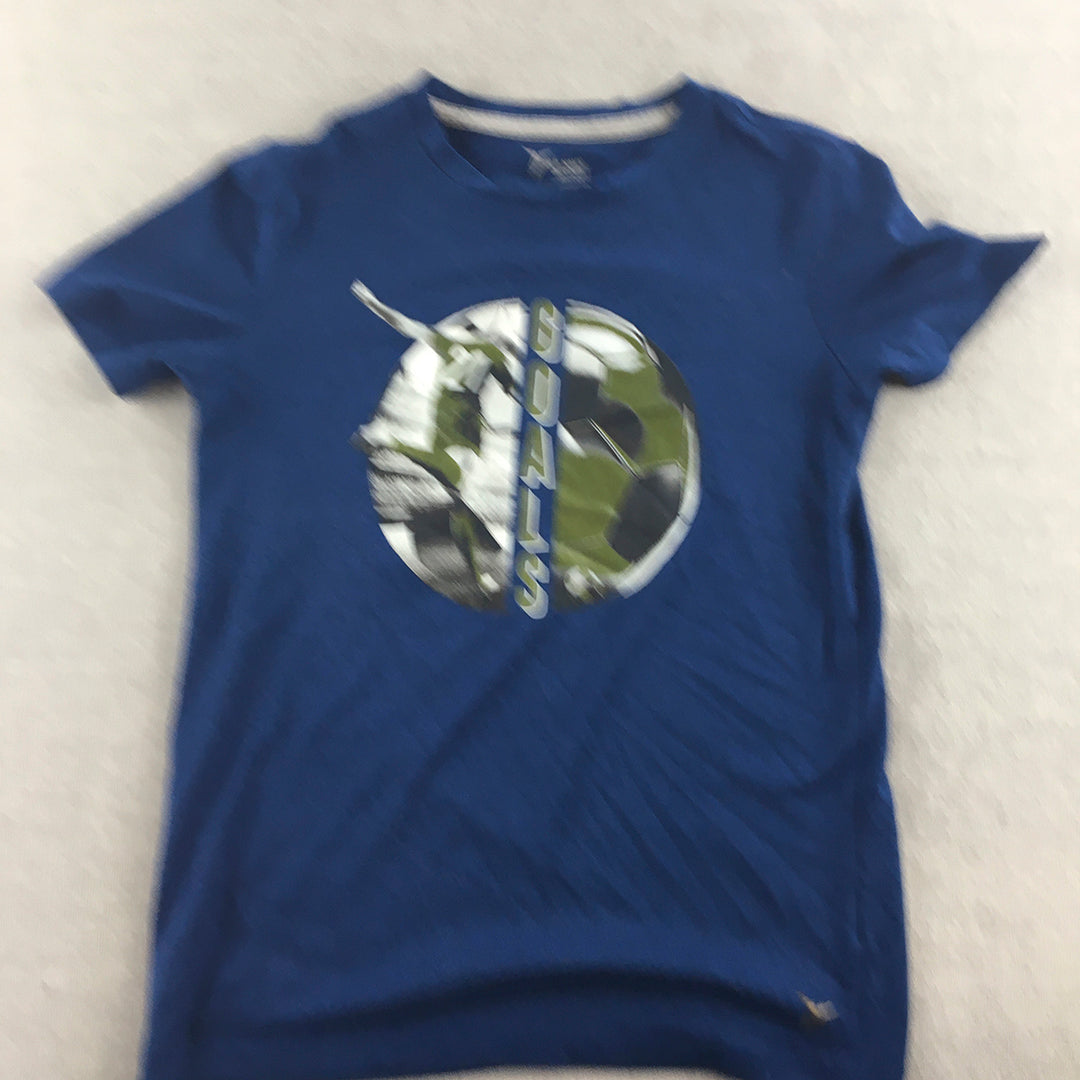 Old Navy Active Kids Boys T-Shirt Size 10 - 12 Years Blue Soccer Football Top