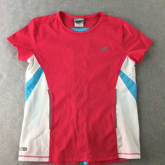 New Balance Womens T-Shirt Size 14 (L) Pink Logo Short Sleeve Top