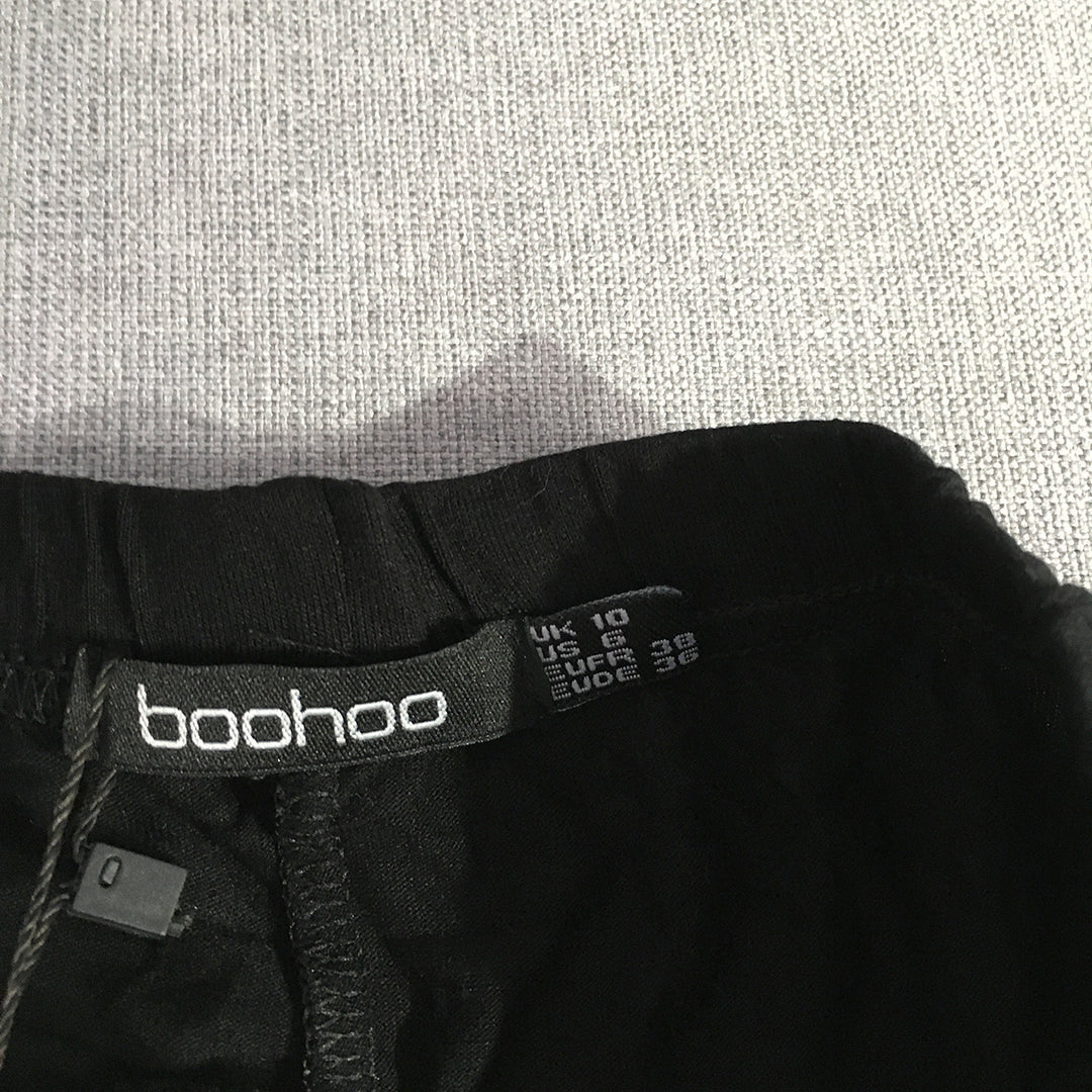 NEW Boohoo Womens Cycling Shorts Size 10 Black Stretch Fabric Bike