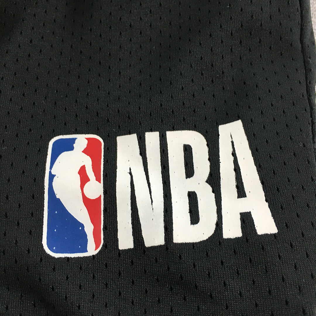 NBA Basketball Kids Boys Shorts Size 8 Black Logo Drawstring