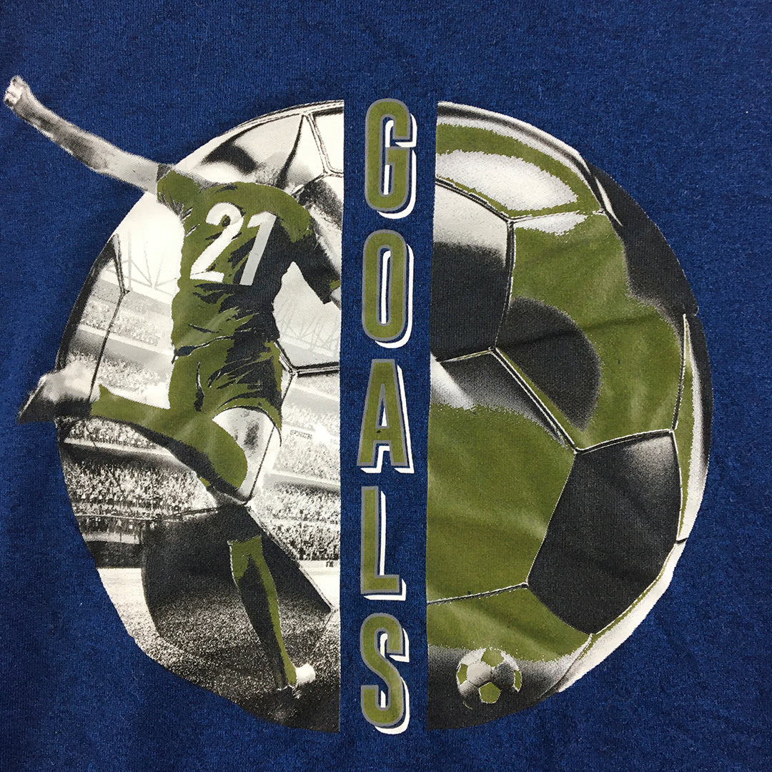 Old Navy Active Kids Boys T-Shirt Size 10 - 12 Years Blue Soccer Football Top