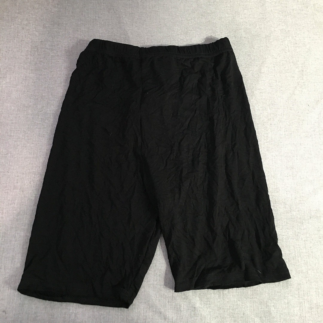 NEW Boohoo Womens Cycling Shorts Size 10 Black Stretch Fabric Bike