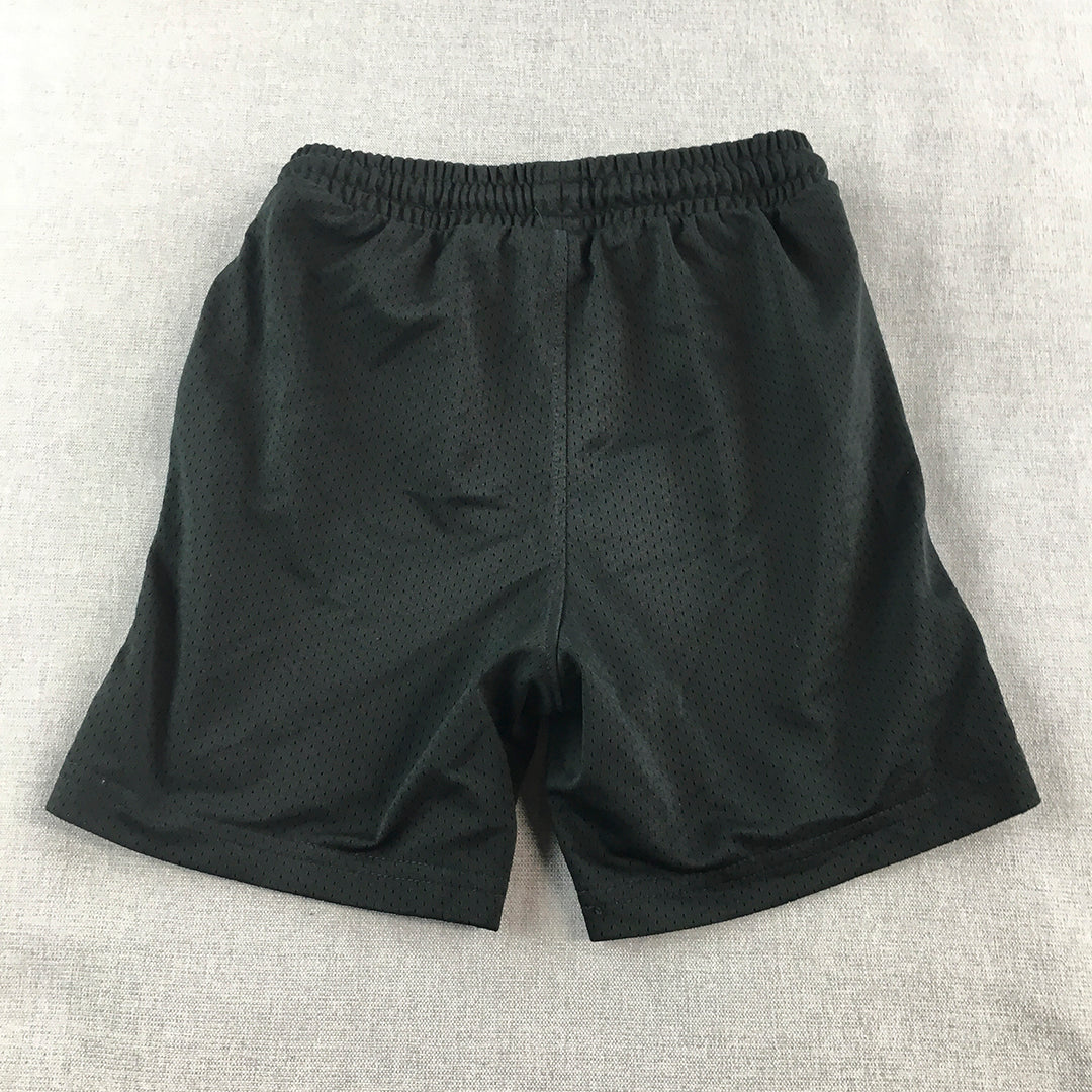 NBA Basketball Kids Boys Shorts Size 8 Black Logo Drawstring