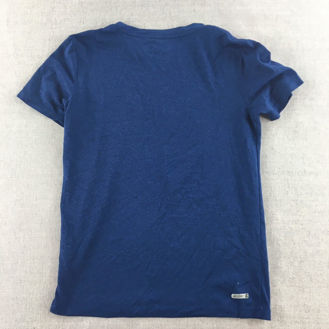 Old Navy Active Kids Boys T-Shirt Size 10 - 12 Years Blue Soccer Football Top