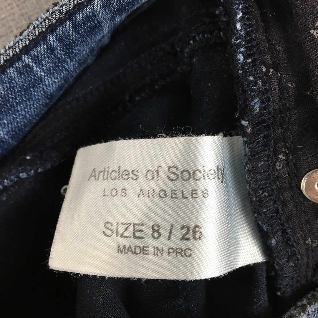 Articles Of Society Womens Skinny Jeans Size 8 (W26 x L25) Blue Dark Wash