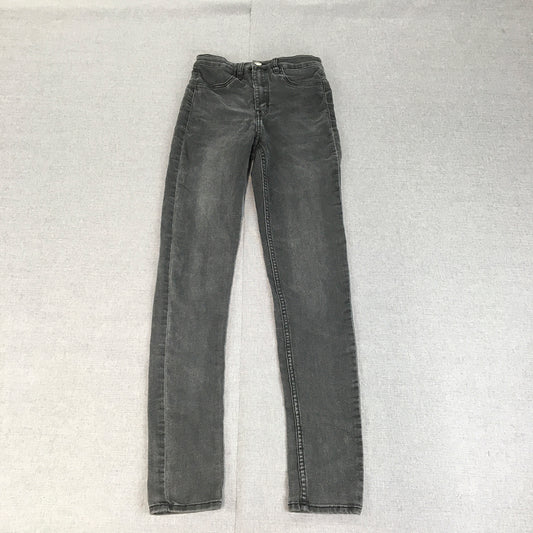 H&M Womens Skinny Jeans Size 2 US Grey Light Wash Stretch Fabric Denim