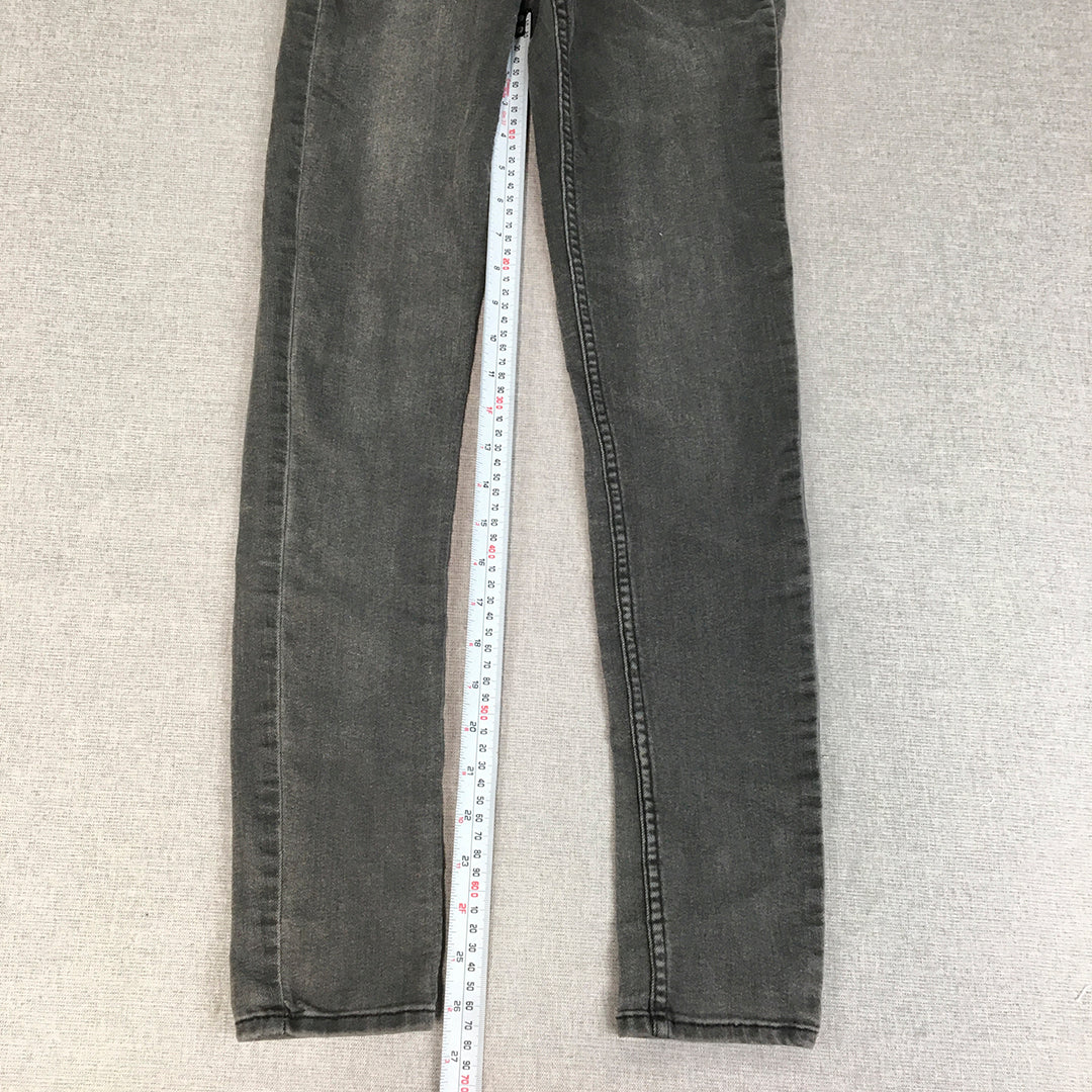 H&M Womens Skinny Jeans Size 2 US Grey Light Wash Stretch Fabric Denim