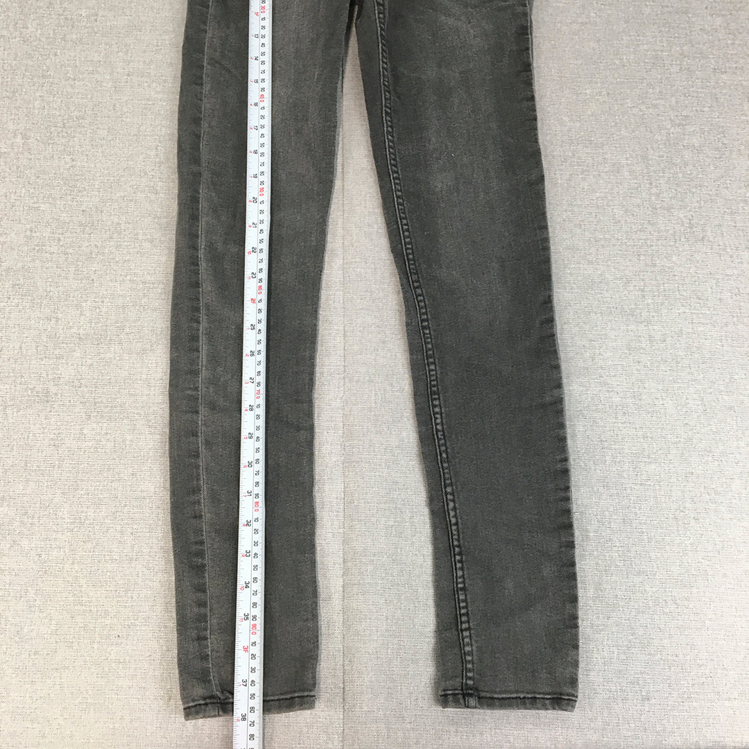 H&M Womens Skinny Jeans Size 2 US Grey Light Wash Stretch Fabric Denim