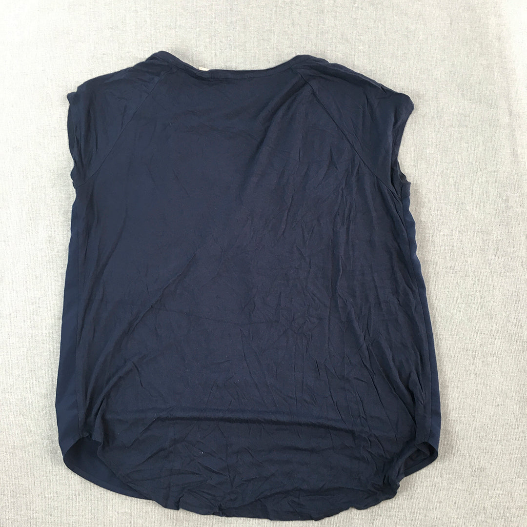 Esprit Womens T-Shirt Size L Blue Short Sleeve Top