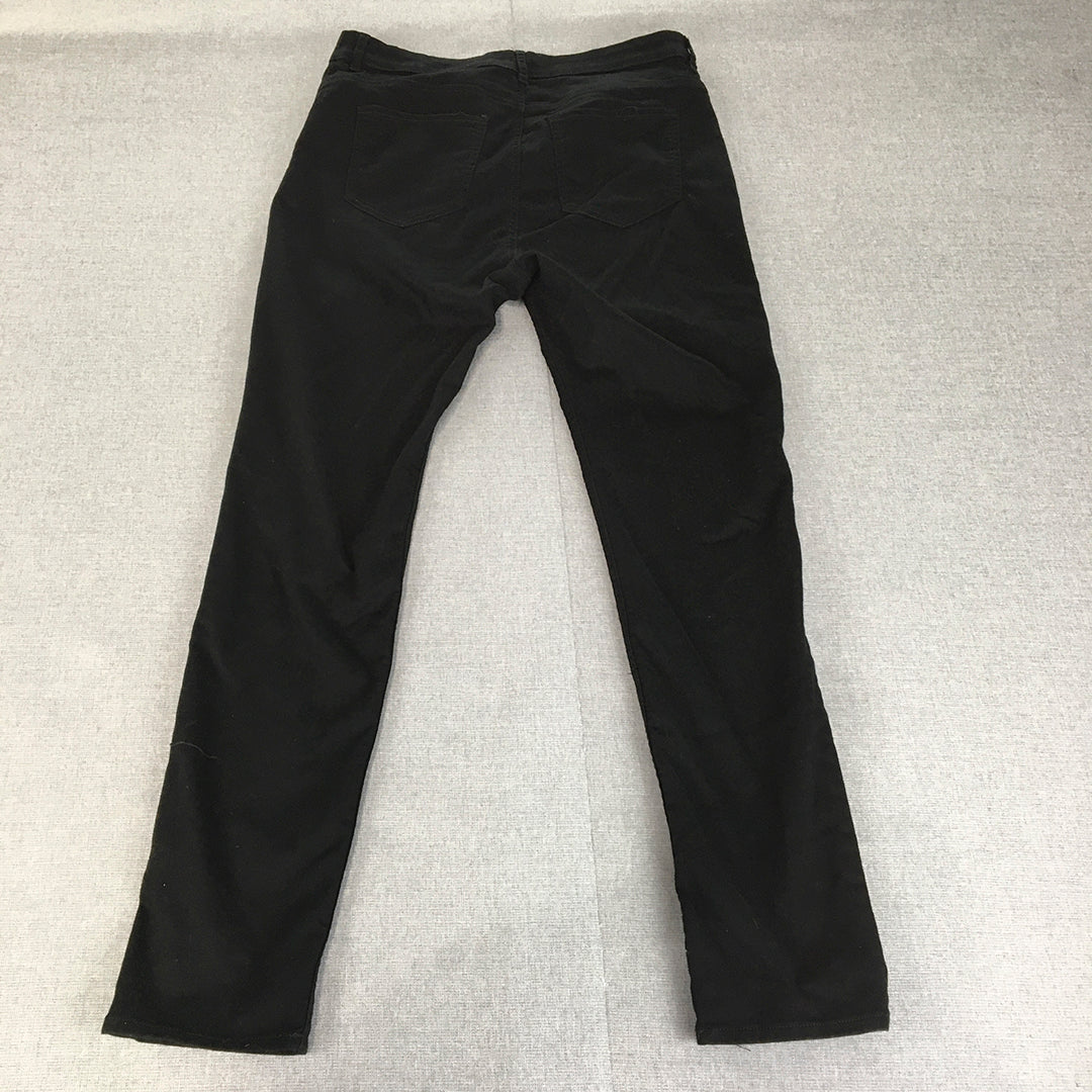 H&M Womens Skinny Jeans Size 14 Black Denim Dark Wash Stretch