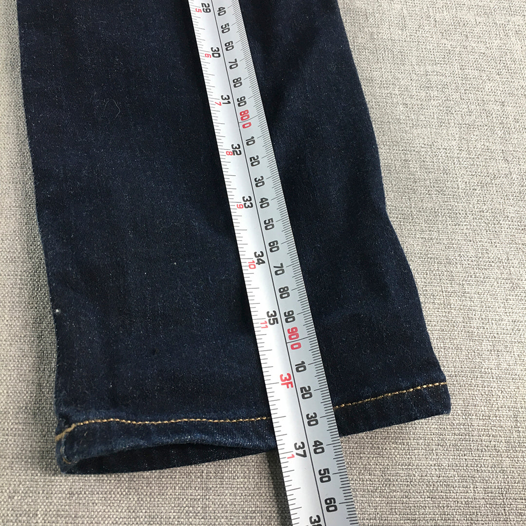 Uniqlo Kids Boys Jeans Youth Size L (13) Blue Dark Wash Straight Leg Denim