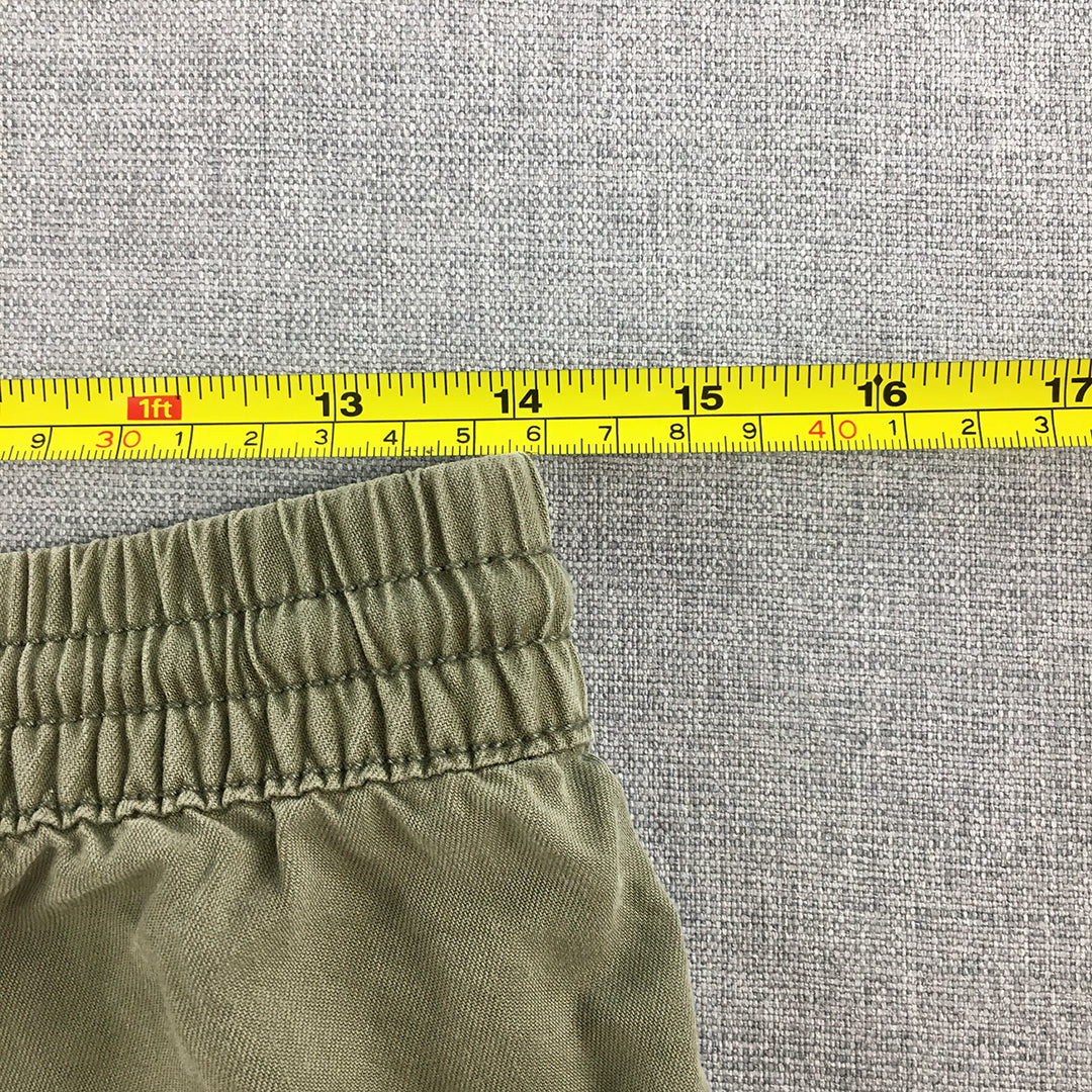 H&M Womens Shorts Size 4 Green Pockets Drawstring Elastic Waist