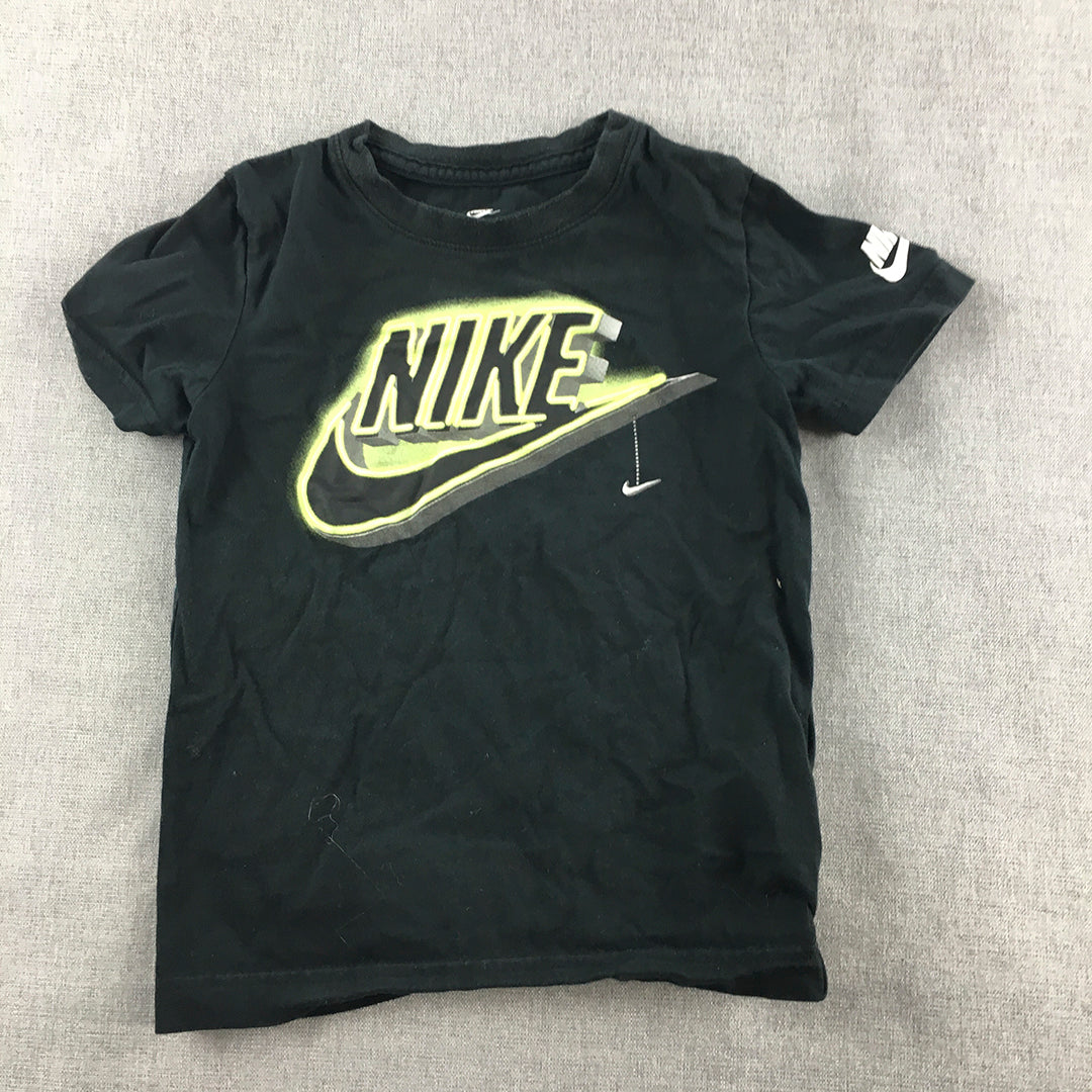 Nike Kids Boys T-Shirt Size 3 - 4 Years Toddler Baby Black Swoosh Logo Top