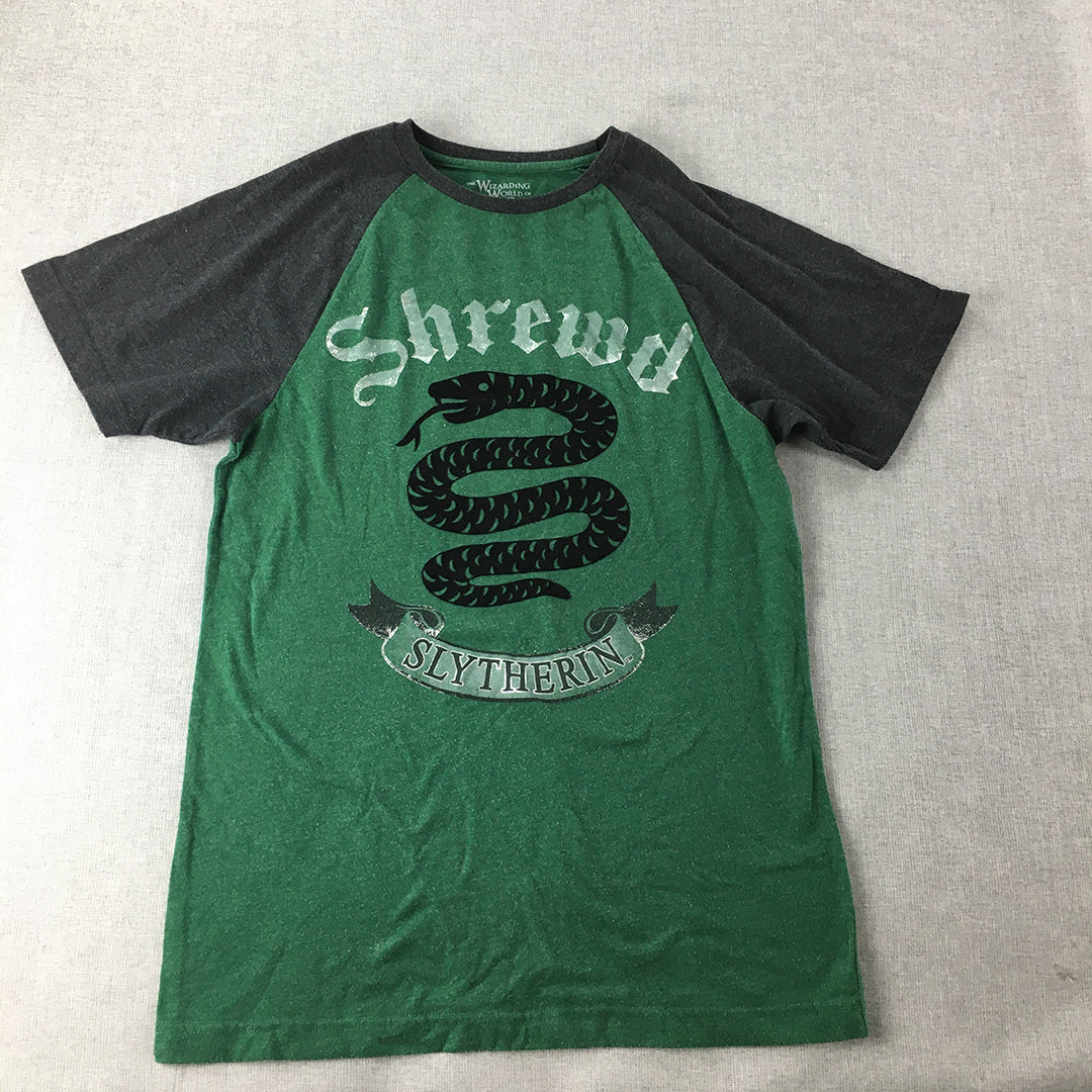 Harry Potter Slytherin Womens T-Shirt Size S Green Snake Short Sleeve Top