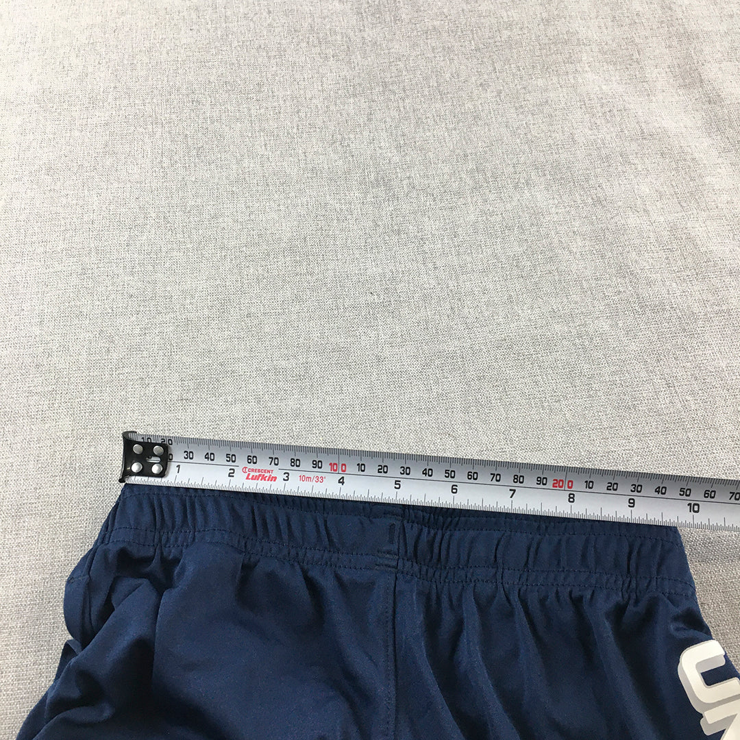 Under Armour Kids Boys Shorts Youth Size S Blue Logo Elastic Waist Athletic