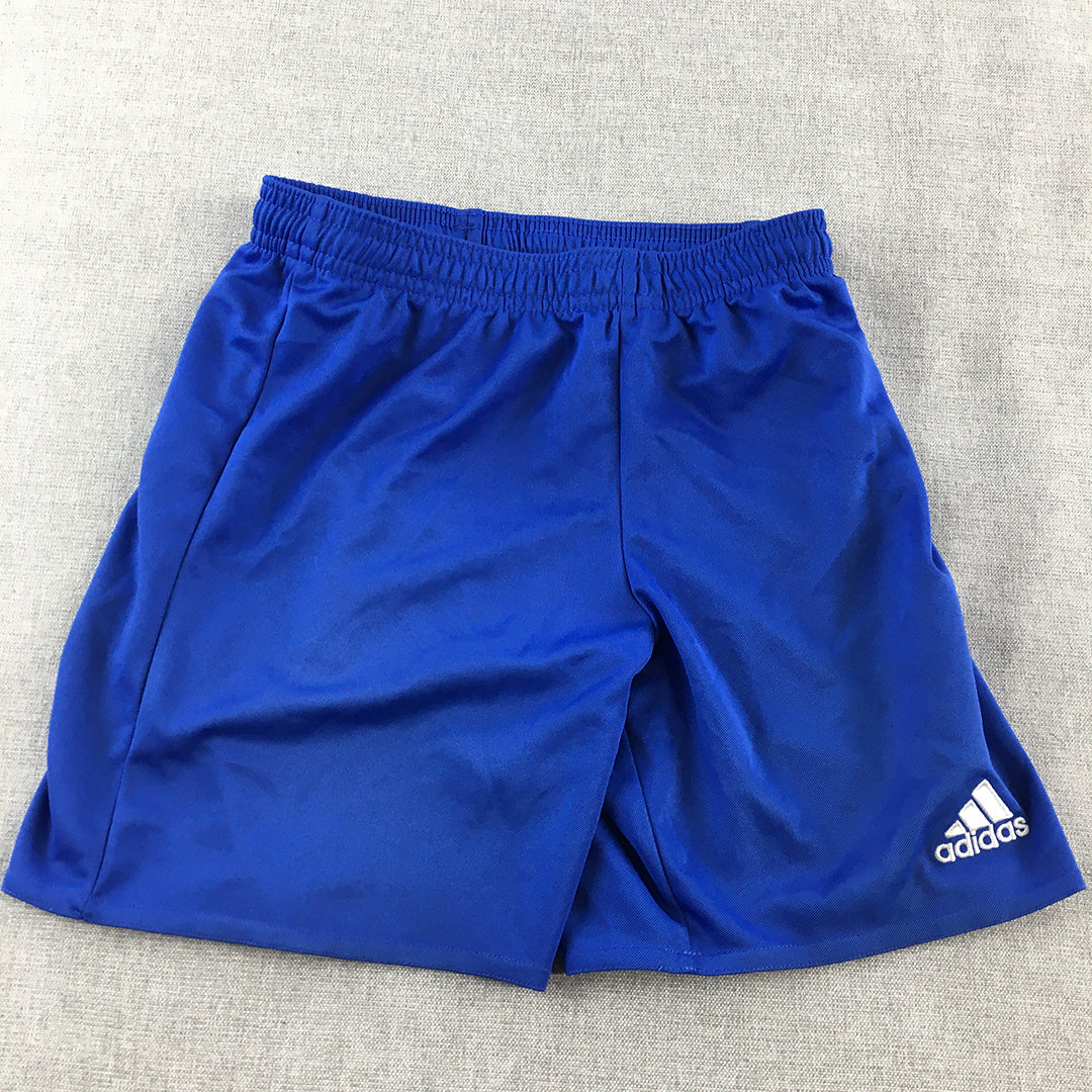 Adidas Kids Boys Shorts Youth Size S (9 - 10 Years) Blue Logo Athletic