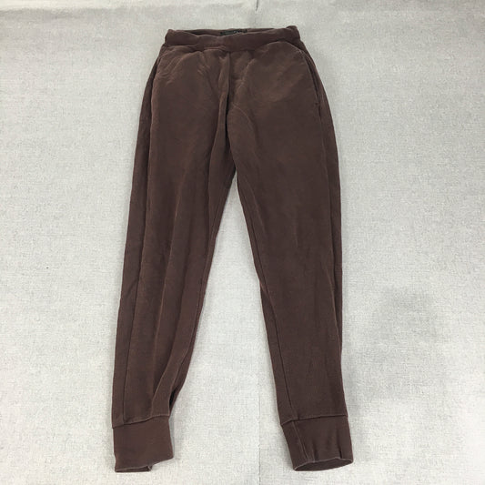 Zara Mens Jogger Pants Size S Brown Knit Elastic Waist 'Daily Outfit' Pockets