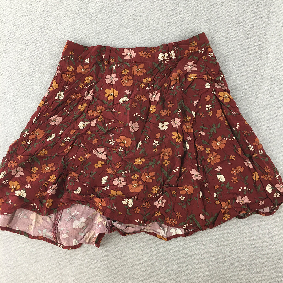 Princess Highway Womens Mini Skirt Size 10 Red Floral A-Line