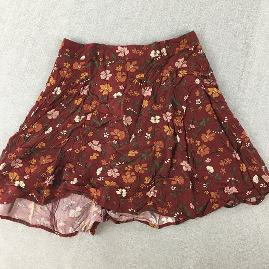 Princess Highway Womens Mini Skirt Size 10 Red Floral A-Line