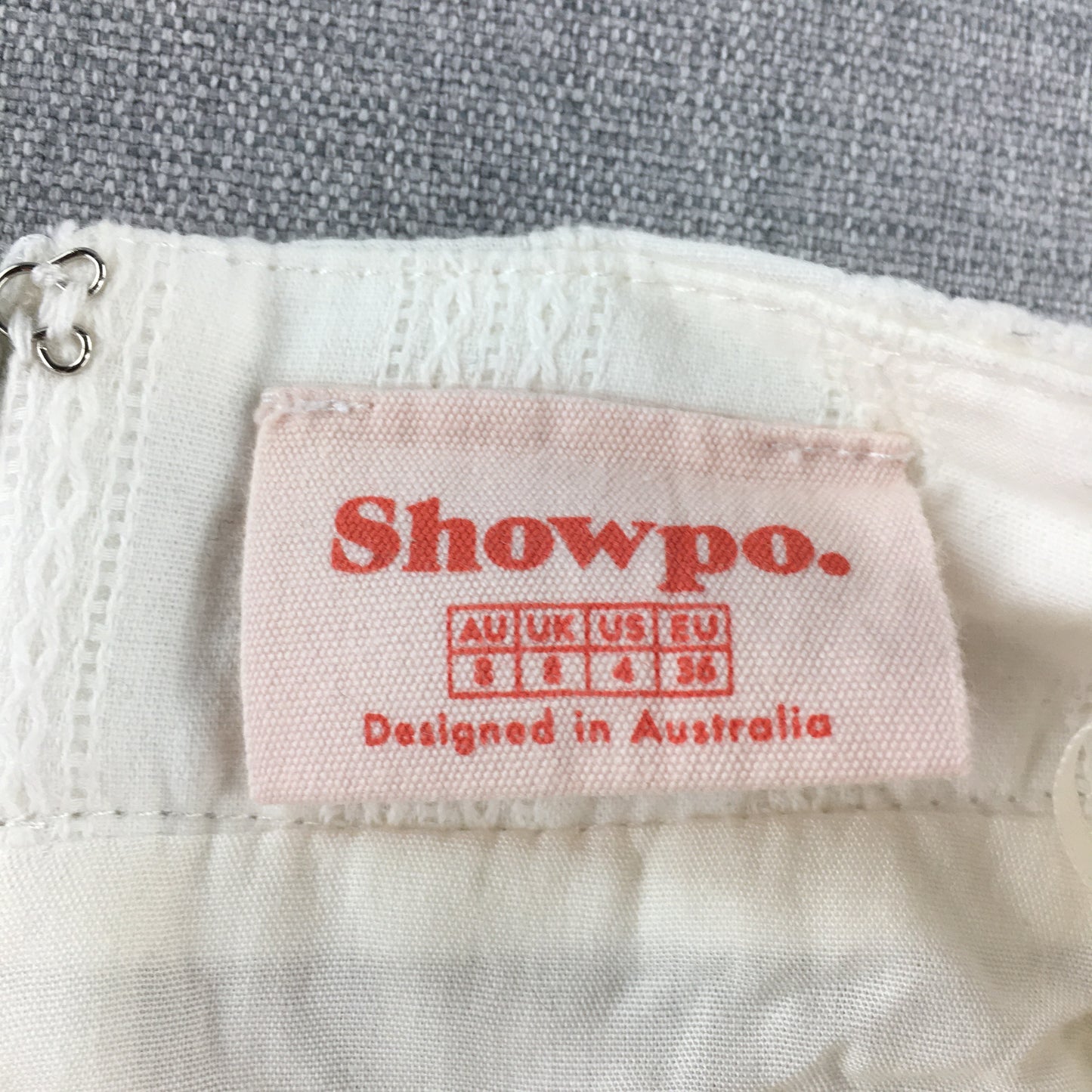 Showpo Womens Mini Skirt Size 8 White Belted