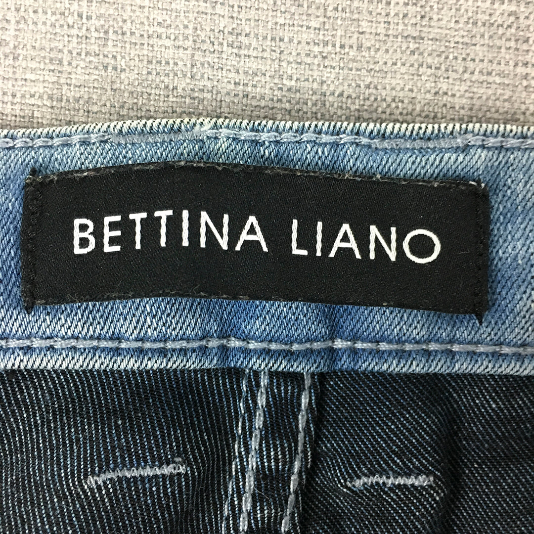 Bettina Liano Womens Jeans Size 14 Light Wash Blue Stretch Denim Straight