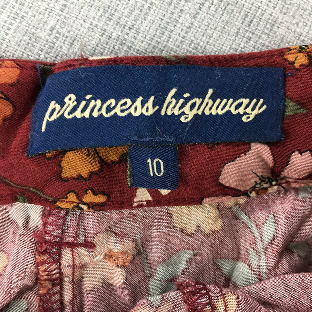 Princess Highway Womens Mini Skirt Size 10 Red Floral A-Line