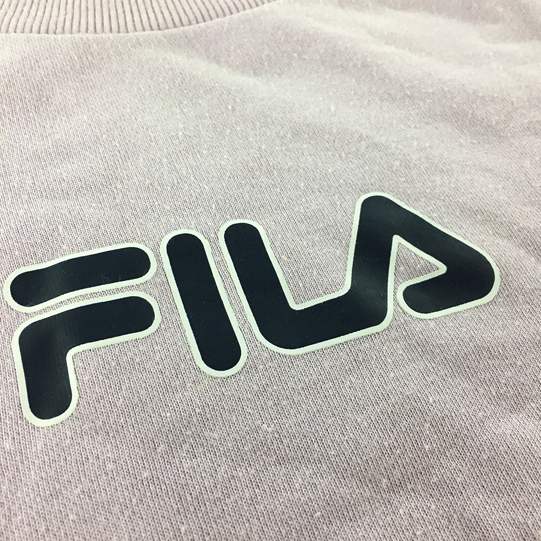 FILA Kids Girls Sweater Size 10 Pink Logo Crew Neck Pullover Jumper