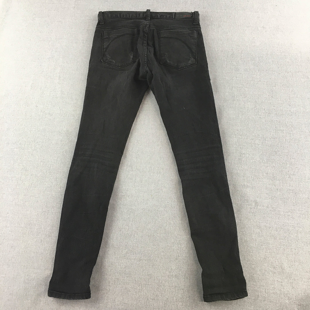 GM Womens Skinny Jeans Size S (W28 x L28) Black Distressed Denim Pockets