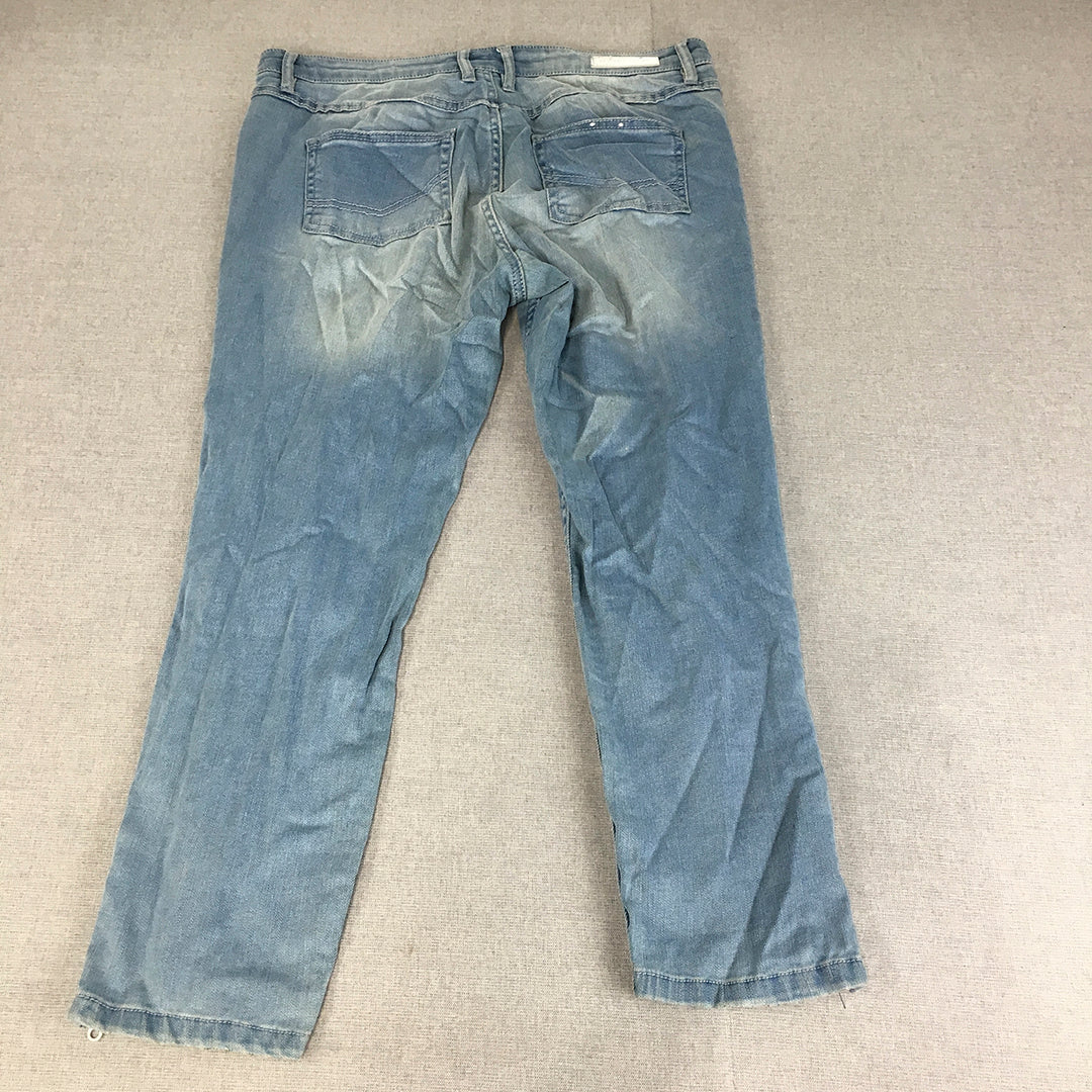 Bettina Liano Womens Jeans Size 14 Light Wash Blue Stretch Denim Straight