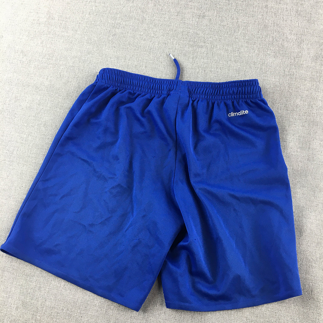 Adidas Kids Boys Shorts Youth Size S (9 - 10 Years) Blue Logo Athletic