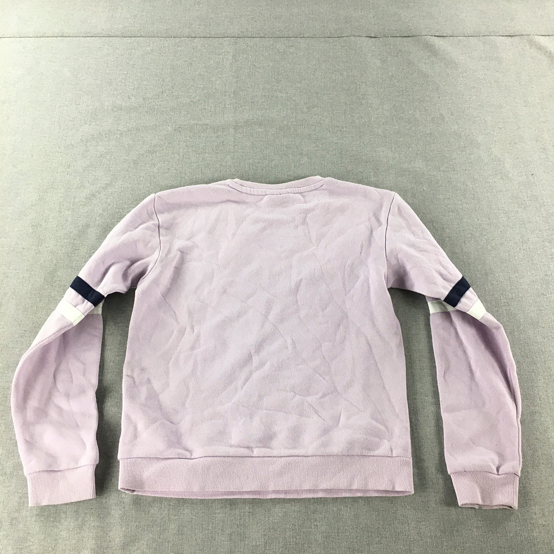 FILA Kids Girls Sweater Size 10 Pink Logo Crew Neck Pullover Jumper