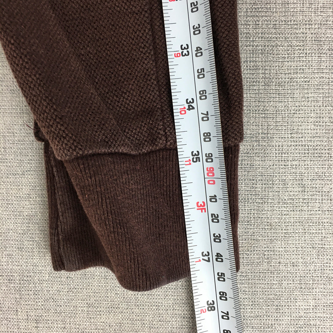 Zara Mens Jogger Pants Size S Brown Knit Elastic Waist 'Daily Outfit' Pockets