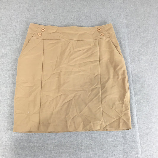 Forcast Womens Mini Skirt Size 10 Brown Pockets Straight