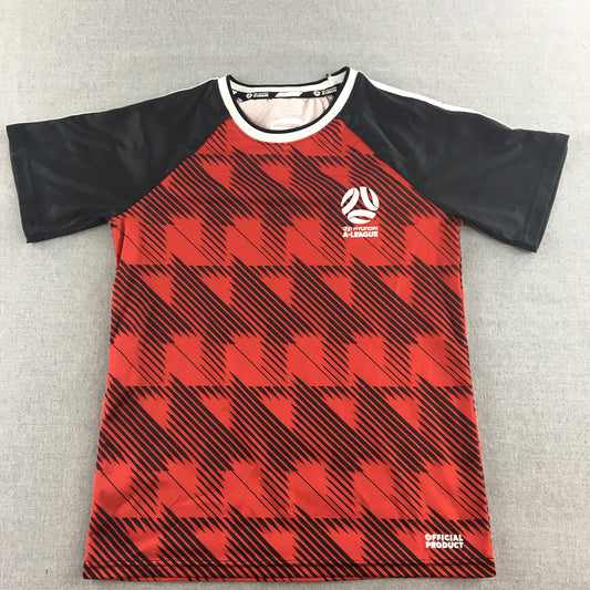 Hyundai A-League Kids Boys Jersey Size 14 Red Football Soccer T-Shirt