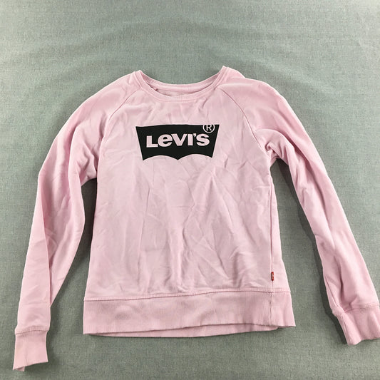 Levi's Kids Girls Sweater Youth Size L (12 - 13 Years) Pink Logo Jumper