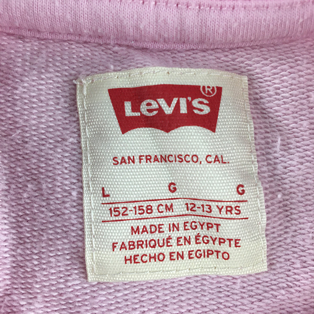 Levi's Kids Girls Sweater Youth Size L (12 - 13 Years) Pink Logo Jumper