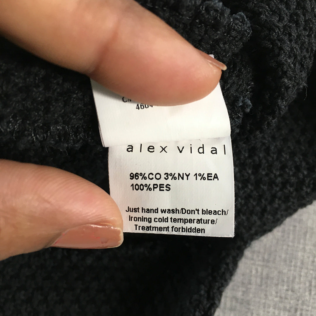 Alex Vidal Womens Womens Knit Mini Dress SIze 40 EU (8 AUS) Black Pencil