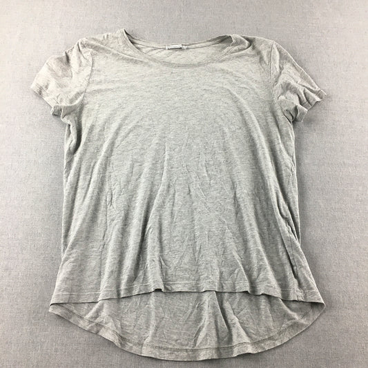 Zara Womens T-Shirt Size M Grey Short Sleeve Crew Neck Top