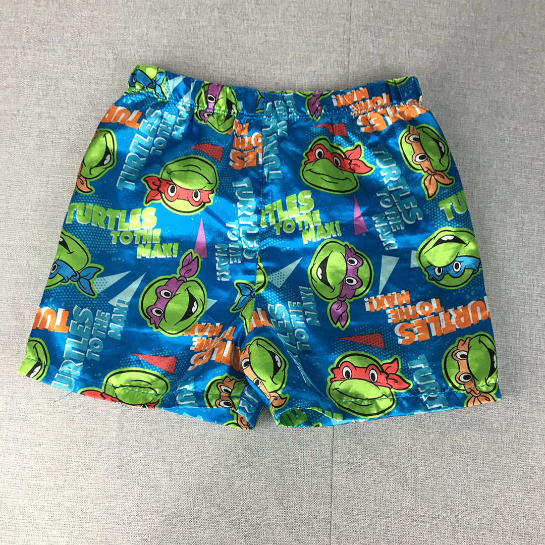 Teenage Mutant Ninja Turtles Kids Boys Sleep Shorts Size 8 Blue TMNT Pajama