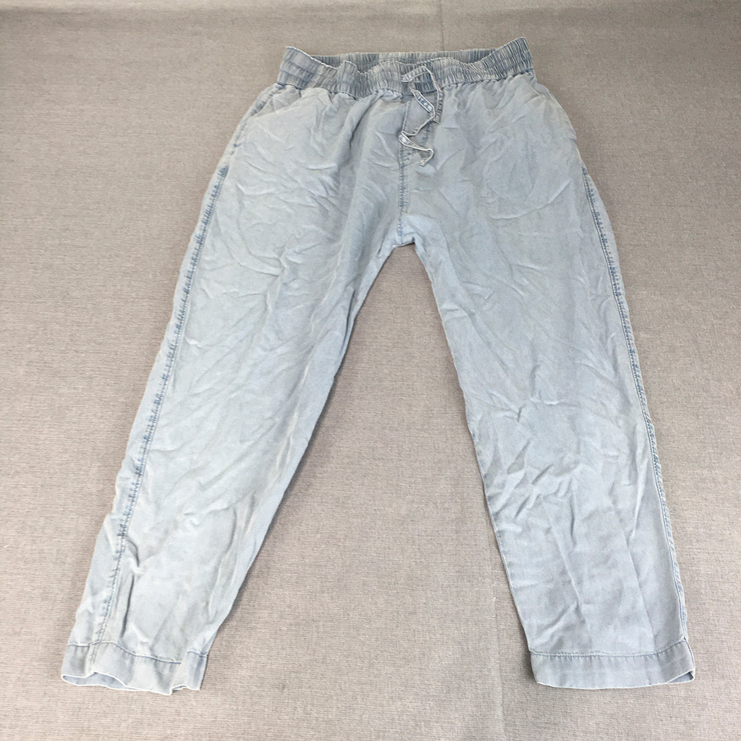 Seed Heritage Womens Jogger Jeans Size 12 Blue Light Wash Denim Cropped Ankle