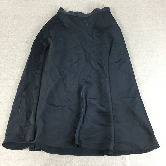 H&M Womens A-Line Skirt Size 6 Navy Blue Elastic Waist