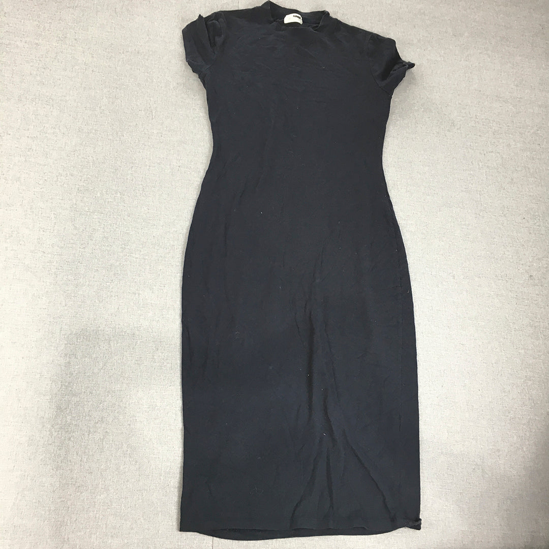 Rumor Boutique Womens Dress Size 10 Navy Blue Short Sleeve Pencil