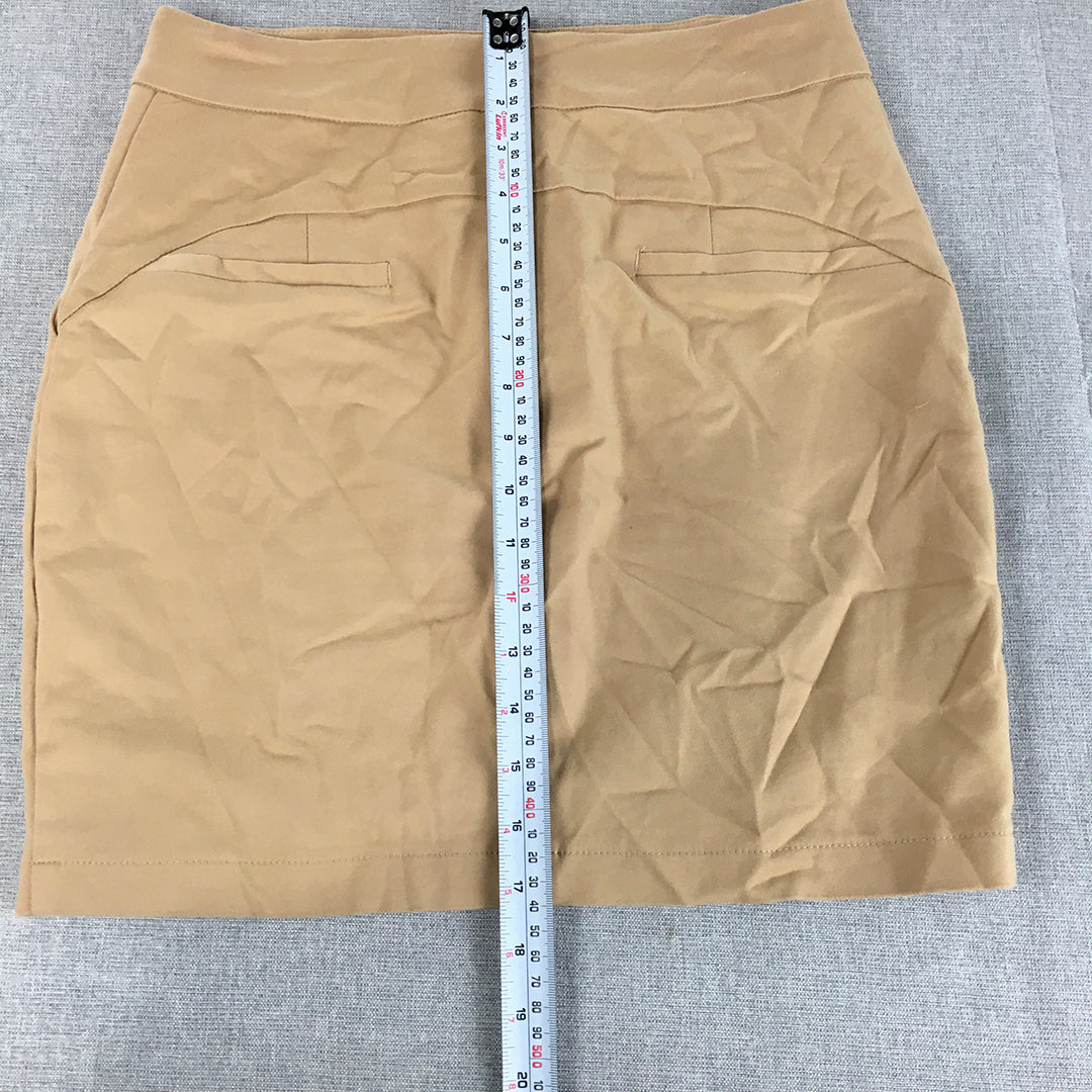 Forcast Womens Mini Skirt Size 10 Brown Pockets Straight