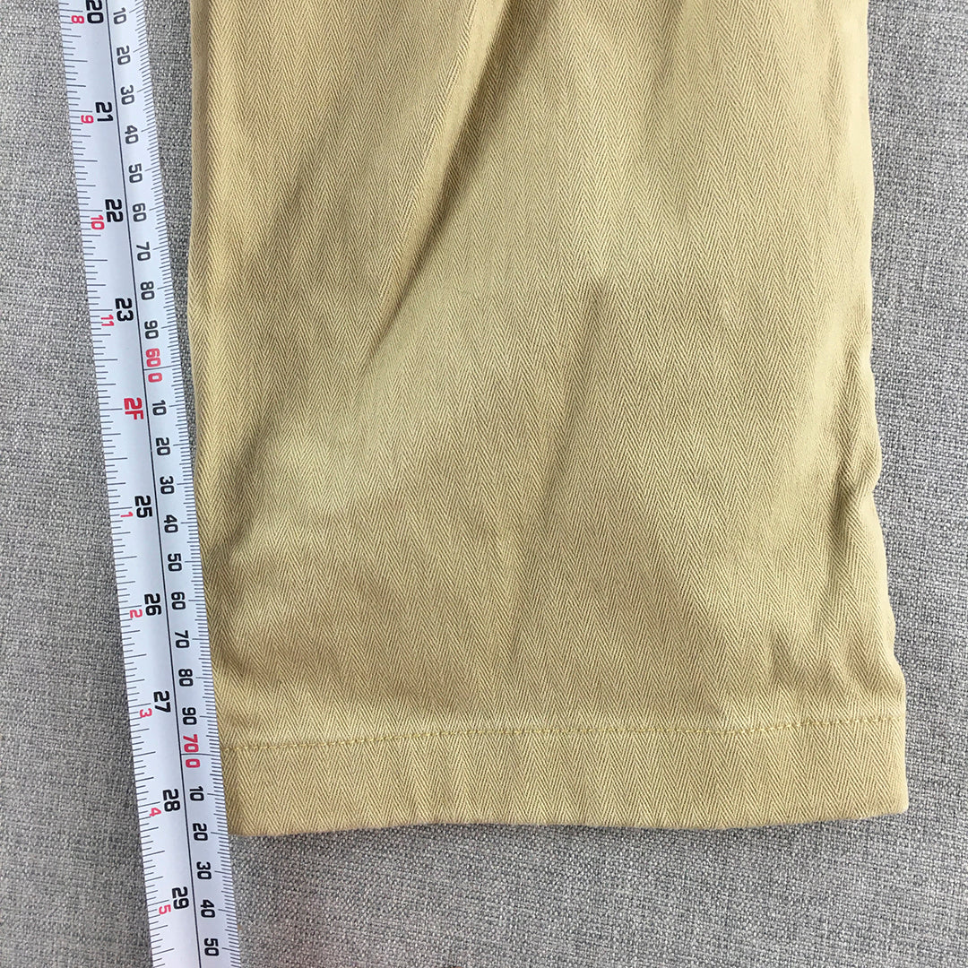 John Players Mens Chino Pants Size 34 Brown Pockets Straight Leg Trousers