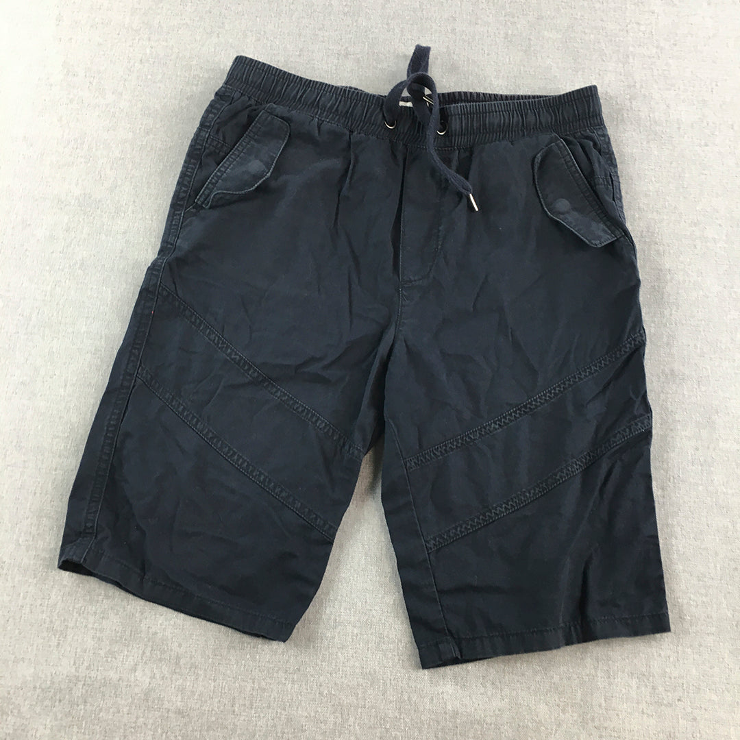 Witchery Kids Boys Shorts Size 14 Navy Blue Pockets Casual Drawstring