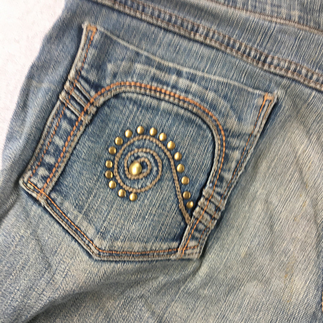 Kraus Jeans Womens Denim Shorts Size 32 (W32) Blue Studded Pockets