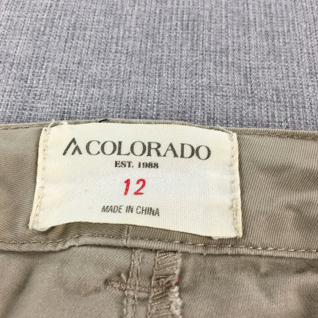 Colorado Womens Shorts Size 12 Brown Pockets Khaki