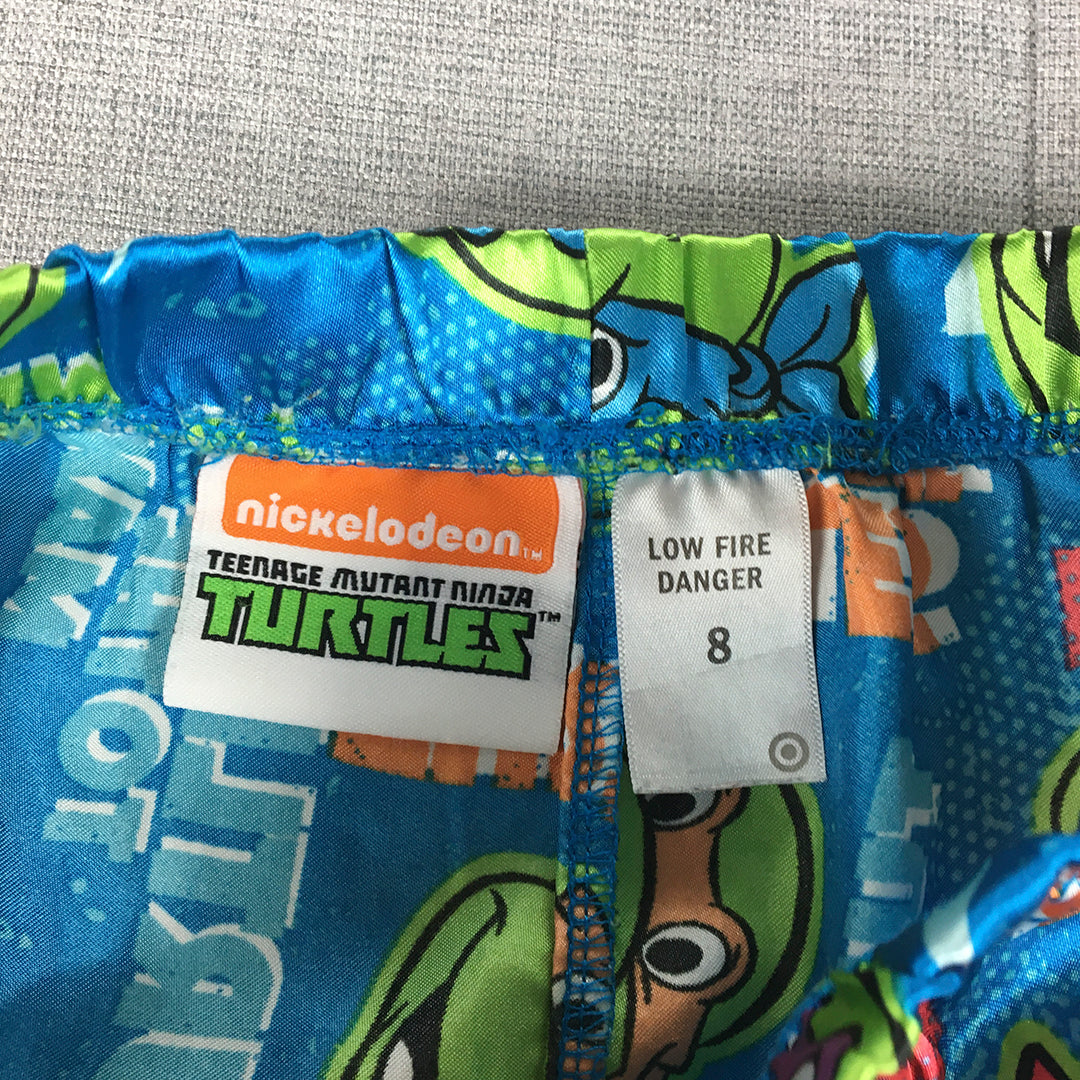 Teenage Mutant Ninja Turtles Kids Boys Sleep Shorts Size 8 Blue TMNT Pajama