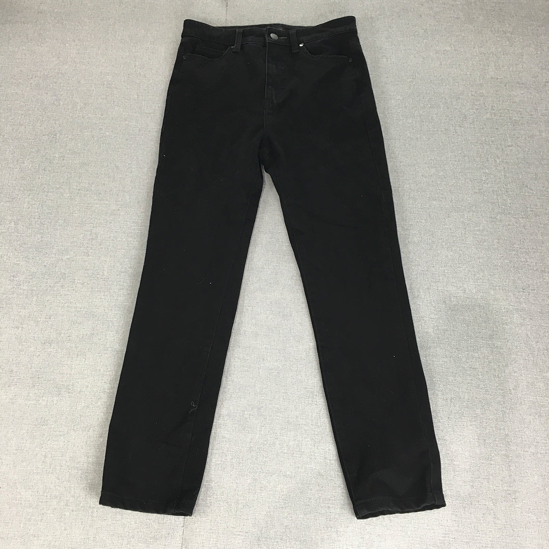 Uniqlo Womens Skinny Jeans Size 26 Black Dark Wash Stretch Fabric Denim