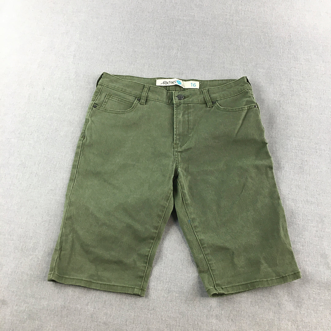 Lee Riders Jnr Kids Boys Denim Shorts Youth Size XL (16) Green Pockets